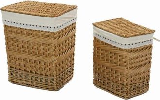 Vacchetti Vacchetti - Cesto De Mimbre Rectangular Con Forro De Encaje 46x33x56cm