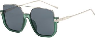 Generic Large Frame Outdoor Women Sunglasses Vacation Driving Men Sun Glasses(Green)