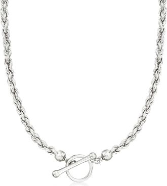 Ross-Simons Sterling Silver Rope-Chain Toggle Necklace