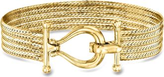 Ross-Simons 18kt Gold Over Sterling Multi-Strand Cuban-Link Bracelet