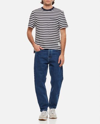 Thom Browne Linen Striped Pocket T-shirt