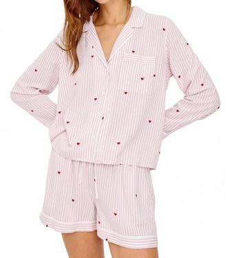 Rails Kellen Pajama Set In Rose Stripe Hearts