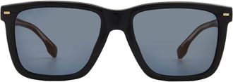 HUGO BOSS Blue Brown Mirror Square Mens Sunglasses BOSS 1317/S 0807/K1 55
