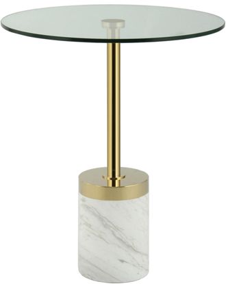 Kayoom Beistelltisch »Lana 125, robuste Glasplatte, Sockel in Mamor Optik« 1 Stk. tlg. robust, pflegeleicht, hochwertig, Outdoor und Indoor geeignet