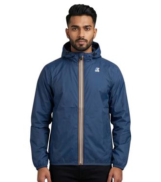 K-Way Blue Logo Hood Jacket