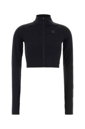 Burberry Black Logo Mock Collar T-Shirt