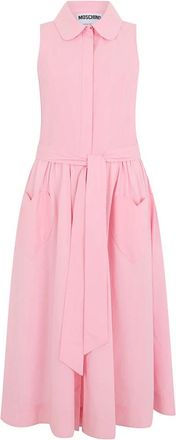 Moschino Shirt Dress - Dames - Shirt Kleedjes - Roze - S - Katoen - Kleedjes