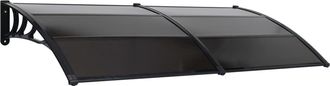vidaXL Marquesina De Puerta Pc Negro 240x100 Cm Vidaxl