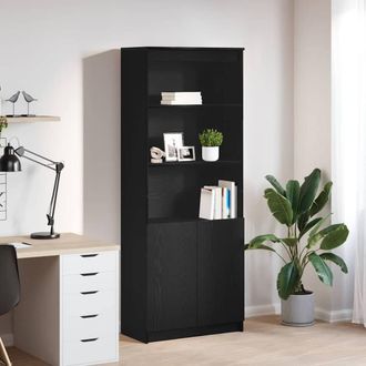 Berkfield Home Highboard Black Oak 70x35x180 cm Engineered Wood | Size: 70 x 35 x 180 cm