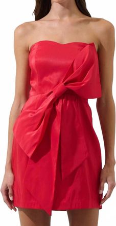 Sugarlips Strapless Bow Mini Dress In Cherry