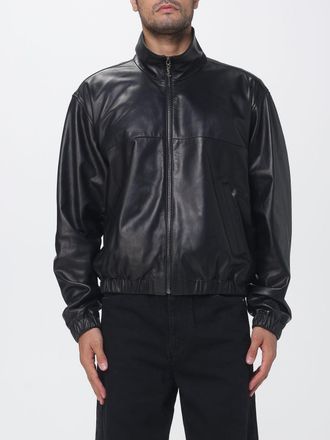 Saint Laurent Bomber in pelle dagnello con collo alto e chiusura a zip