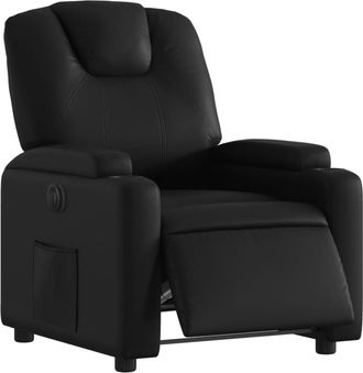 vidaXL Vidaxl - Sill&oacute;n Reclinable El&eacute;ctrico De Cuero Sint&eacute;tico Negro