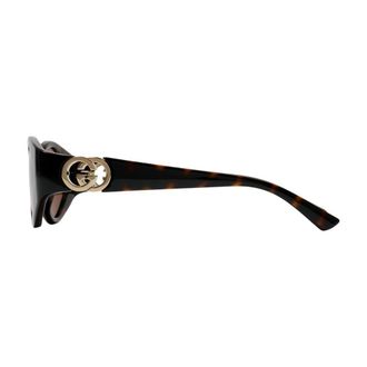 Gucci Womens Gg2121s-003 Tortoiseshell Oval Sunglasses Brown Synthetic