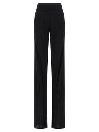 Rick Owens Black Silk Flared Womens Pants