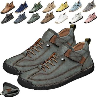 Generic Emiline Comfortable Orthopedic Sneakers, 2025 New Womens Handmade Leather Comfy Shoes, Slip On Soft Orthopedic Support Boots (Dark Gray,12.5)