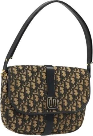 Dior Pre-owned Shoulder Bags, female, Multicolor, Size: ONE SIZE Pre-owned Trotter Canvas Shoulder Bag