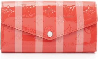 Louis Vuitton Pre-owned Wallets, female, Pink, Size: ONE SIZE Pre-owned Striped Leather Wallet with Flap Closure