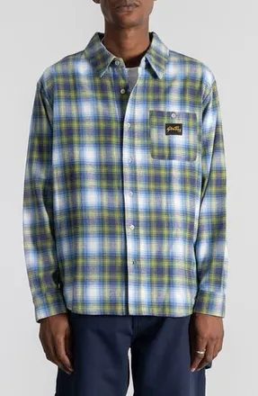 Stan Ray Plaid Flannel Button-Up Shirt in Bright Blue Plaid at Nordstrom Rack, Size Xx-Large