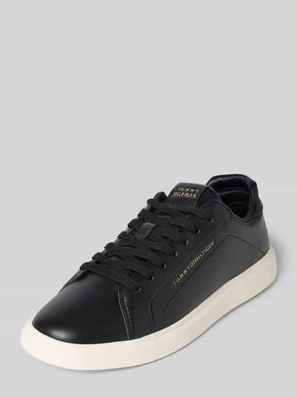 Tommy Hilfiger Low Top Sneaker aus echtem Leder in BLACK, Größe 36