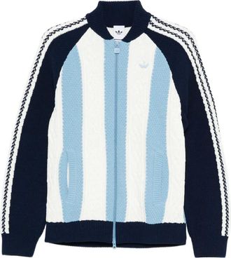 adidas Archive gestreept vest met rits - Blauw