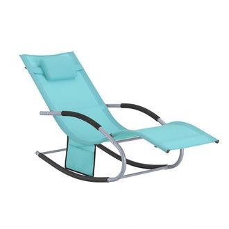 SoBuy Jard&iacute;n Mecedora Con Reposapi&eacute;s, Hamaca De Jard&iacute;n, Tumbona Ergon&oacute;mica (azul Ogs28-hb Sobuy Es
