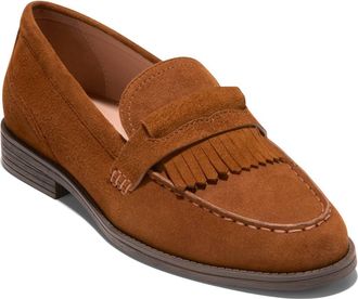 Cole Haan Stassi Kiltie Fringe Loafer in Tobacco Suede at Nordstrom Rack, Size 6.5