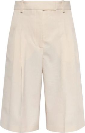 By Malene Birger Cymbaria High-Waist Shorts - Dames - Korte Broeken - Wit - M - Polyester - Korte Broeken
