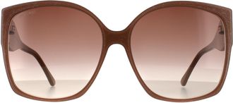 Jimmy Choo London Square Nude Glitter Brown Gradient 90041091
