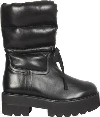 Stuart Weitzman Tyler Ultralift Bootie - Dames - Winterlaarzen - Zwart - 36 EU - Leer - Schoenen