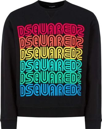 Dsquared2 Sweatshirt - Heren - Sweatshirts - Zwart - S - Katoen - Hoodies & sweatvesten