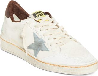 Golden Goose Ball Star Low Top Sneaker in White/silver Blue/brown at Nordstrom, Size 11Us