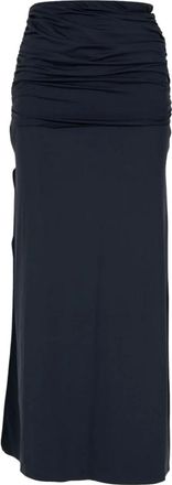Federica Tosi Maxirok met ruches - Dames - Maxi Rokken - Zwart - S - Nylon - Rokken