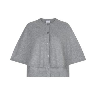 Dante6 Camyl Gebreide Cape - Dames - Jassen - Grijs - Maat: Xs/S Zijde