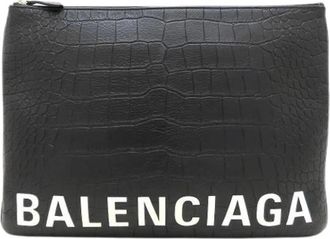Balenciaga Pre-owned Vintage Clutch Bag - unisex - Vintage Clutch - Zwart - ONE Size - Leer - Vintage