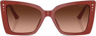 Jimmy Choo Eyewear Occhiali da sole squadrati - Rosso