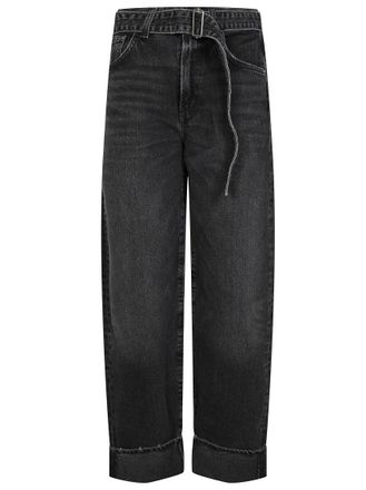 A Gold E Wide Tapered Jeans With Cuffed Hem