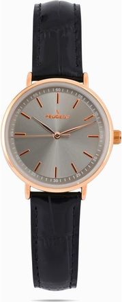 Peugeot Minimalist Round Leather Watch- 30MM in Grey at Nordstrom