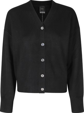 Pinko Black Relaxed-Fit Wool-Cashmere Cardigan