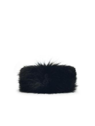 Ruslan Baginskiy Pillbox Black Faux Fur Hat