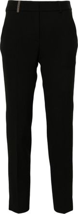 PESERICO pressed-crease trousers - women - Polyester/Cotton/Rayon/Spandex/Elastane/Acetate/Rayon - 42 - Black