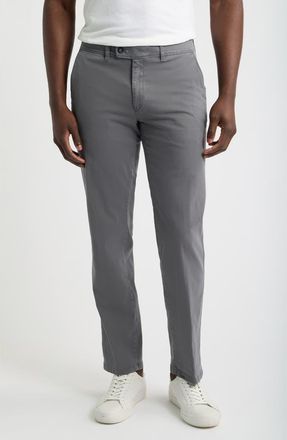 Brax Evans Flat Front Straight Leg Chinos in Graphite at Nordstrom, Size 50