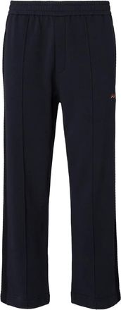 Missoni Pantaloni sportivi in cotone con ricamo a zigzag - Blu