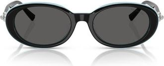 Tiffany & Co. 54mm Oval Sunglasses in Black On Tiffany Blue /Dark Grey at Nordstrom