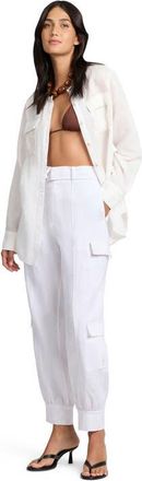 Onia Linen Utility Pant in White at Nordstrom, Size 4