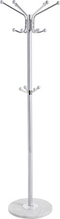 CARRYHOME Kleiderständer, Silberfarben, Weiß, Metall, Stein, 37x170x37 cm, Garderobe, Garderobenständer
