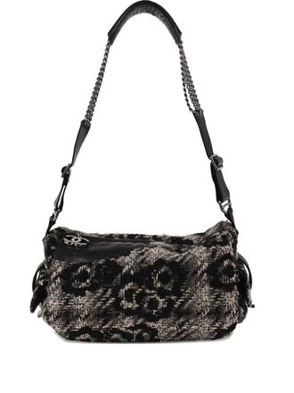 Chanel 2006 camellia tweed shoulder bag - Black