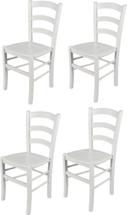 Tommychairs Tommychairs 4 Sillas Venezia En Madera De Haya Blanca