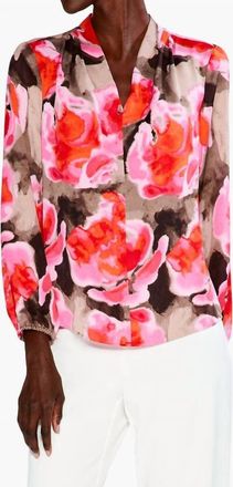 Nic+Zoe Rose Rosy Outlook Top In Pink Multi