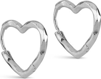 Enamel Copenhagen Organic Heart Small Hoops in Silver at Nordstrom