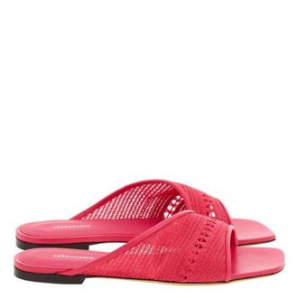 Ferragamo Nyna Mesh Slide Sandals, Size 7 C